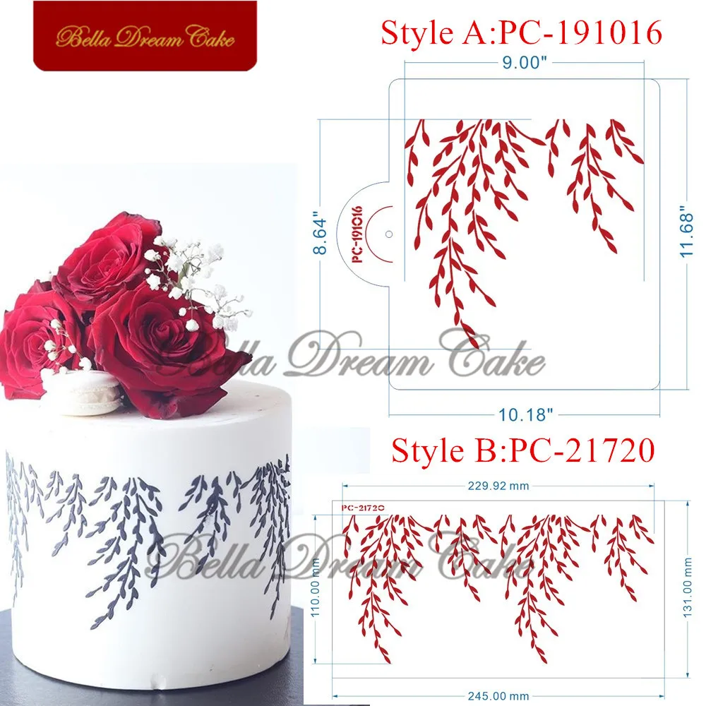 Çiçek Asma Desen kek kalıbı PET çikolatalı kek Sınır Şablonlar Şablon DIY El Yapımı Kek Kalıbı Kek Dekorasyon Araçları Bakewa