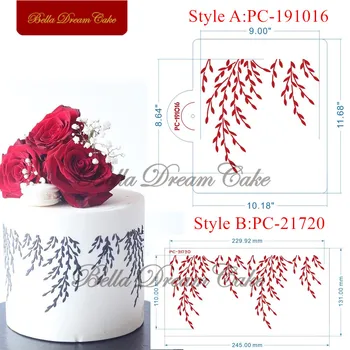 Çiçek Asma Desen kek kalıbı PET çikolatalı kek Sınır Şablonlar Şablon DIY El Yapımı Kek Kalıbı Kek Dekorasyon Araçları Bakewa  10